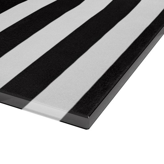 Planche À Découper Noir blanc bande noire Nom Monogramme (Coin)