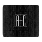 Planche À Découper Noir & Blanc | Initiales de couple (Devant)