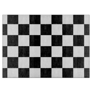 Planche À Découper Noir et blanc Checkered
