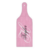 Planche À Découper Noir et blanc Fatigue Monogramme rose (Devant)