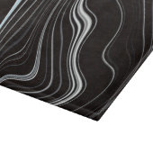 Planche À Découper Noir et blanc Wavy Abstraction (Coin)