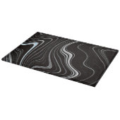 Planche À Découper Noir et blanc Wavy Abstraction (Coin)