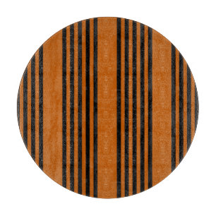Planche À Découper Noir et brûlé orange cinq bandes motif