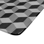 Planche À Découper Noir et gris de motif de cube (Coin)