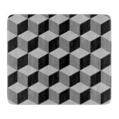 Planche À Découper Noir et gris de motif de cube (Devant)