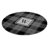 Planche À Découper Noir et gris monogramme À damiers Motif (Coin)