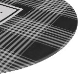 Planche À Découper Noir et gris monogramme À damiers Motif (Coin)