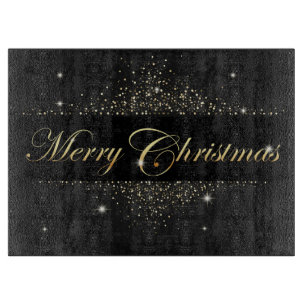 Planche À Découper Noir et or Joyeux Noël
