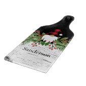Planche À Découper Noir Joyeux Noël Rouge Buffalo Plaid Gnome (Coin)
