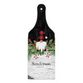 Planche À Découper Noir Joyeux Noël Rouge Buffalo Plaid Gnome (Devant)