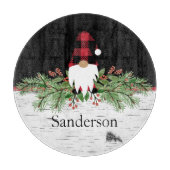 Planche À Découper Noir Joyeux Noël Rouge Buffalo Plaid Gnome Rd. (Devant)