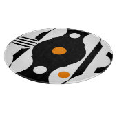 Planche À Découper Noir Orange Rétro Mod Géométrique (Coin)