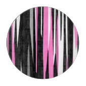Planche À Découper Noir rose et blanc Abstrait (Devant)