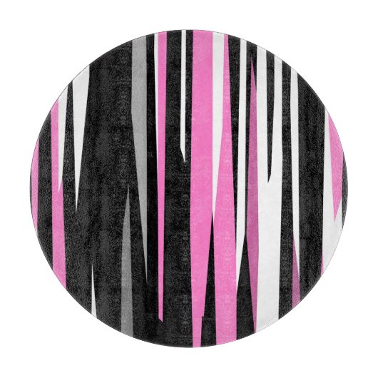 Planche À Découper Noir rose et blanc Abstrait (Devant)