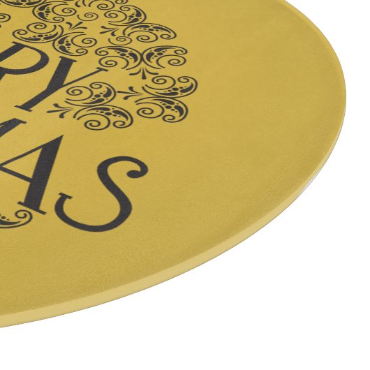 Planche À Découper Noir simple sur or Joyeux Noël | Verre (Coin)