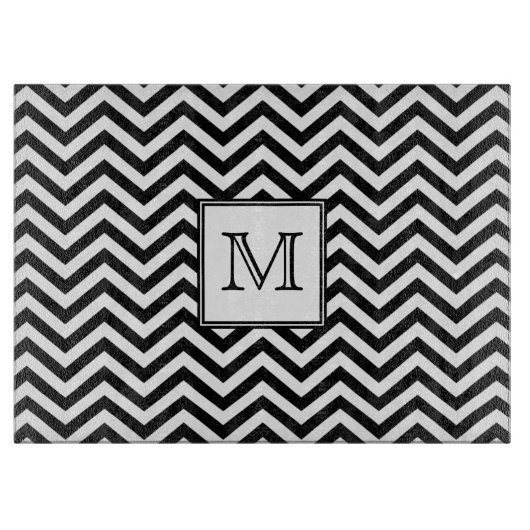 Planche à découper noire et blanche de Chevron de (Devant)
