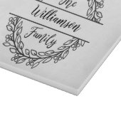 Planche À Découper Nom de famille de couronnes Feuilles personnalisée (Coin)
