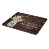 Planche À Découper Nom de famille Monogramme Fleur Jar Mason Rustique (Coin)