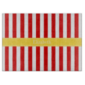 Planche À Découper Nom de l'ananas blanc rouge Monogramme (Devant)