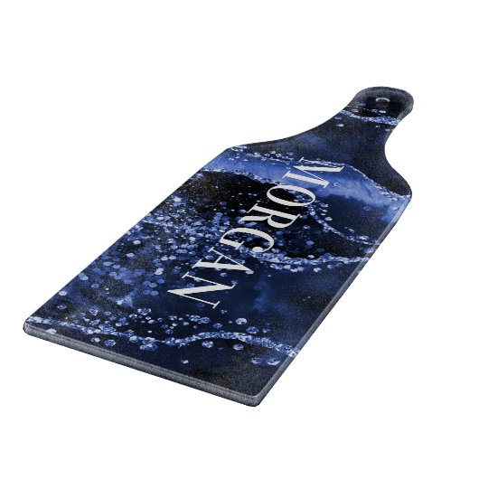 Planche À Découper Nom de marbre marbré bleu marine (Coin)