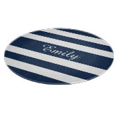Planche À Découper Nom de motif rayé bleu moderne (Coin)