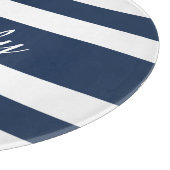 Planche À Découper Nom de motif rayé bleu moderne (Coin)