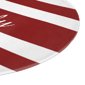 Planche À Découper Nom de motif rayé rouge moderne (Coin)