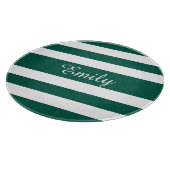 Planche À Découper Nom de motif rayé vert moderne (Coin)