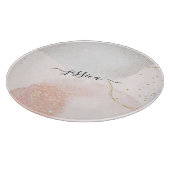 Planche À Découper Nom de script abstrait rose vif moderne (Coin)