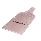 Planche À Découper Nom des gouttes de parties scintillant rose pâle (Coin)