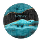 Planche À Découper Nom do-it-yourself, Noir, Or et Turquoise (Devant)