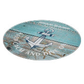 Planche À Découper Nom du bateau nautique Ancre Bois rustique (Coin)