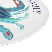 Planche À Découper Nom du bateau nautique Crabe Turquoise (Coin)