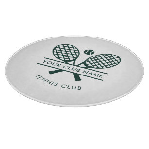 Planche À Découper Nom du club de sport Icônes de tennis Logo vert
