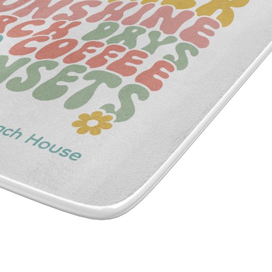 Planche À Découper Nom du monogramme rose d'été Super (Coin)