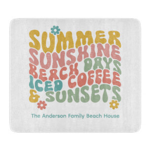 Planche À Découper Nom du monogramme rose d'été Super