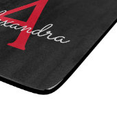 Planche À Découper Nom du monogramme rouge noir de la fille (Coin)