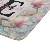 Planche À Découper Nom du monogramme sur l'aquarelle Fleurs en pastel (Coin)