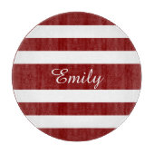 Planche À Découper Nom du Motif rouge à rayures modernes (Devant)