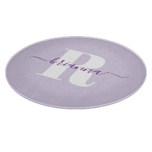 Planche À Découper Nom en majuscules gras de style manuscrit violet p