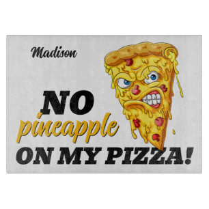 Planche À Découper Nom et ingrédient personnalisés Pizza en colère