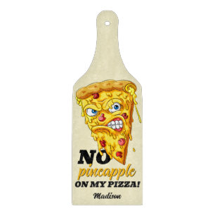 Planche À Découper Nom et ingrédient personnalisés Pizza en colère