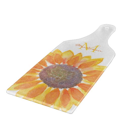 Planche À Découper Nom Monogram Sunflower (Coin)