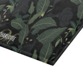 Planche À Découper Nom monogramme du motif de panthère noire moderne (Coin)