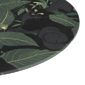 Planche À Découper Nom monogramme du motif de panthère noire moderne (Coin)