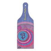 Planche À Découper Nom Numéros romains initiaux Rose Bleu Violet Fill (Devant)