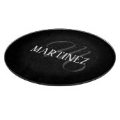 Planche À Découper Nom Personnalisé Black Elegant | Nom (Coin)