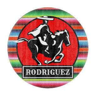 Planche À Découper Nom personnalisé Charro Horse Espagnol Serape Mexi