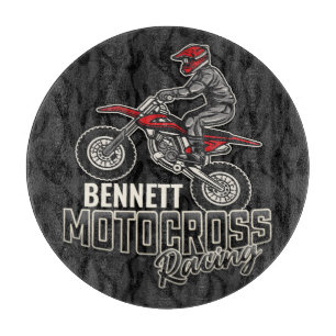 Planche À Découper Nom personnalisé Dirt Vélo Rider Motocross Racing