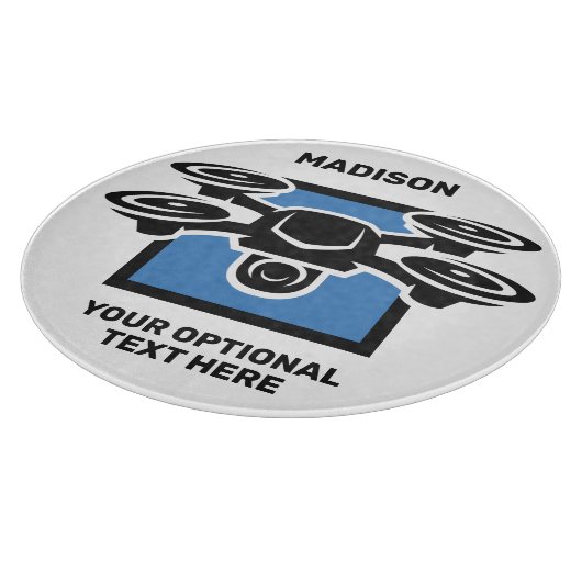 Planche À Découper Nom personnalisé et drone de texte (Coin)